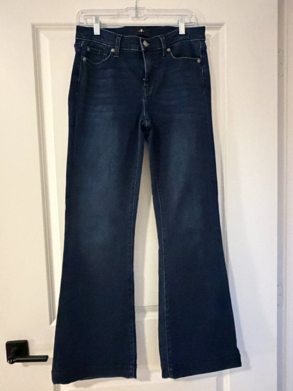 7 For All Mankind Dojo Trouser Flare Jeans Dark Wash Size 29
